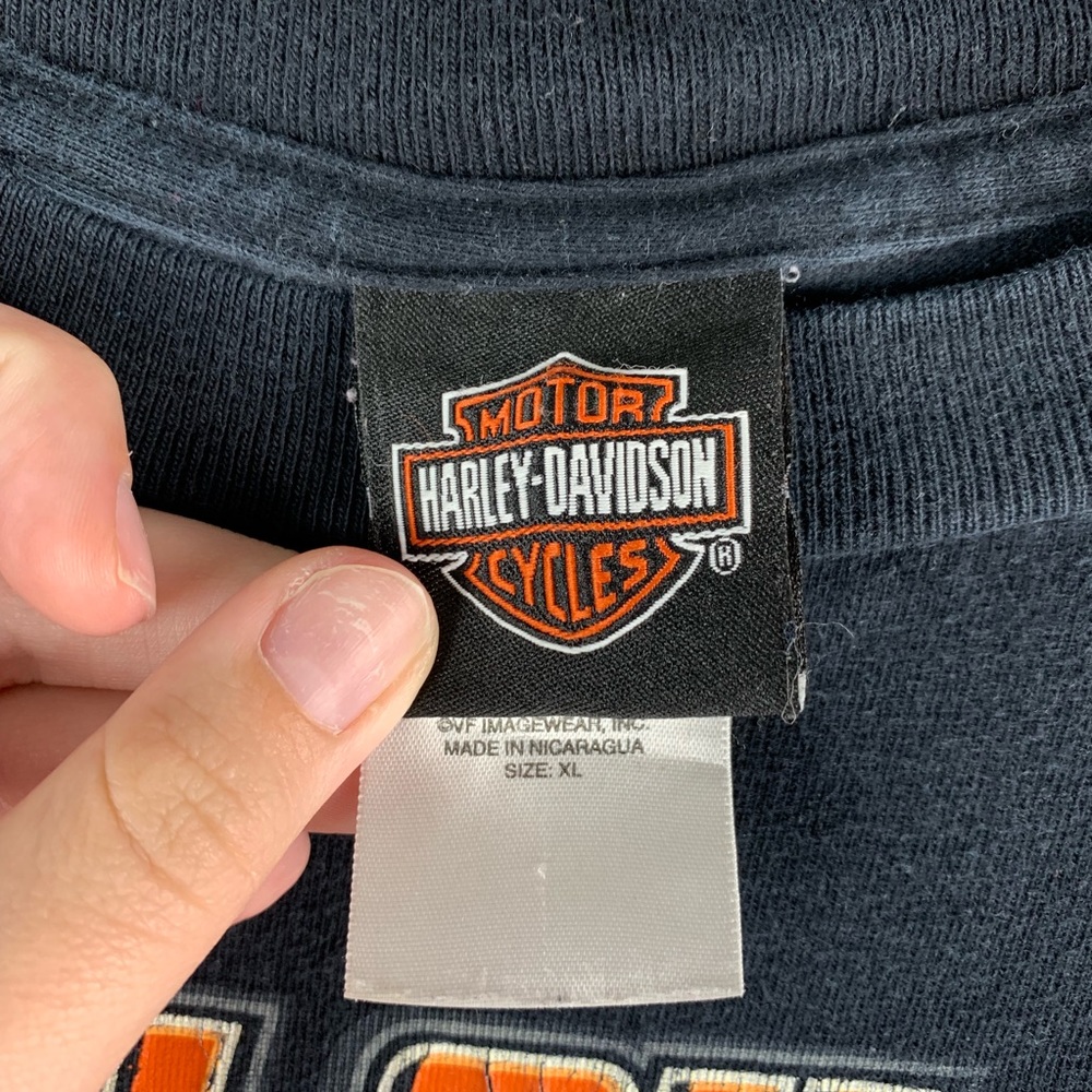 Harley Davidson Distressed Spellout Graphic Tee - Picture 5 of 8